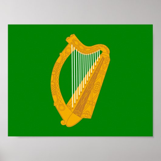 Poster ireland green harp flag irish (Devant)