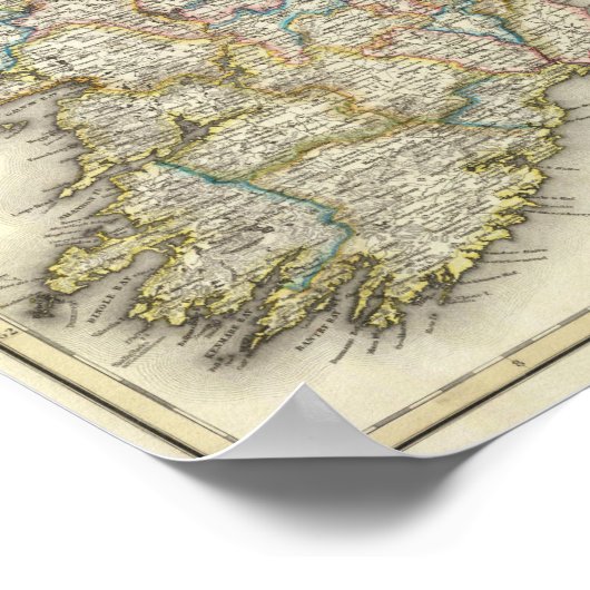 Poster Ireland Map - Irish Eire Erin Historic Map (Coin)