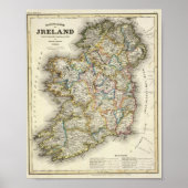 Poster Ireland Map - Irish Eire Erin Historic Map (Devant)
