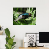Poster Iridescence - Bouteille bleue (Bureau à domicile)