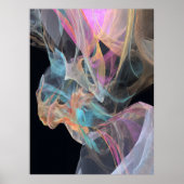 Poster Iridescent Thread Vortex Teal Magenta Glow (Devant)