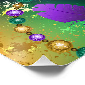 Poster Iridescente mardi gras arrière - plan avec perles (Coin)