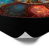 Poster Iridescente Opalized Ammonite Fossil Détail (Coin)