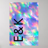 Poster Iridescente Ultra Moderne Mariage Monogramme (Devant)