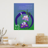 Poster Iris avec cercle Enso et sagesse zen (Cuisine)