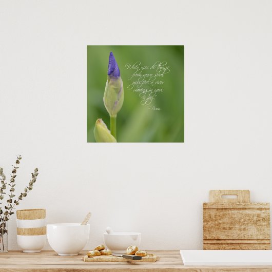 Poster Iris avec citation (Cuisine)