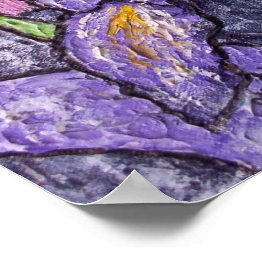 Poster Iris avec papillon (Coin)