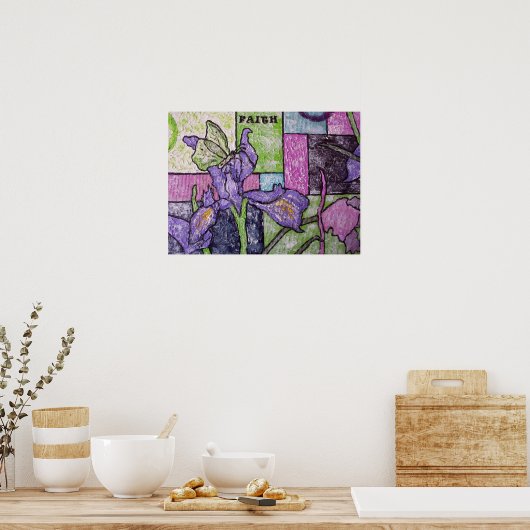 Poster Iris avec papillon (Cuisine)