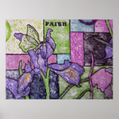 Poster Iris avec papillon (Devant)