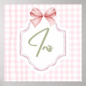 Poster Iris Baby Girl Nursery Art Pink Bow personnalisé (Devant)