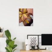 Poster Iris barbu floral jaune et violet (Bureau à domicile)