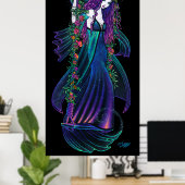 Poster Iris Bohemian Fairy Flower Hippie Art (Bureau à domicile)