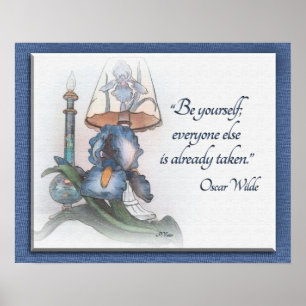 Poster Iris croquis de fleurs encouragement "Soyez vous-m