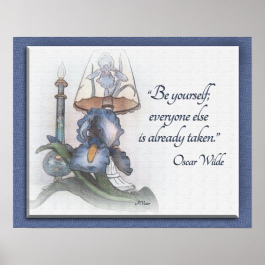 Poster Iris croquis de fleurs encouragement "Soyez vous-m (Devant)