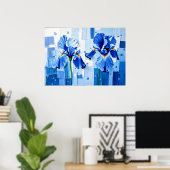 Poster Iris élégant dans un style abstrait moderne (Bureau à domicile)