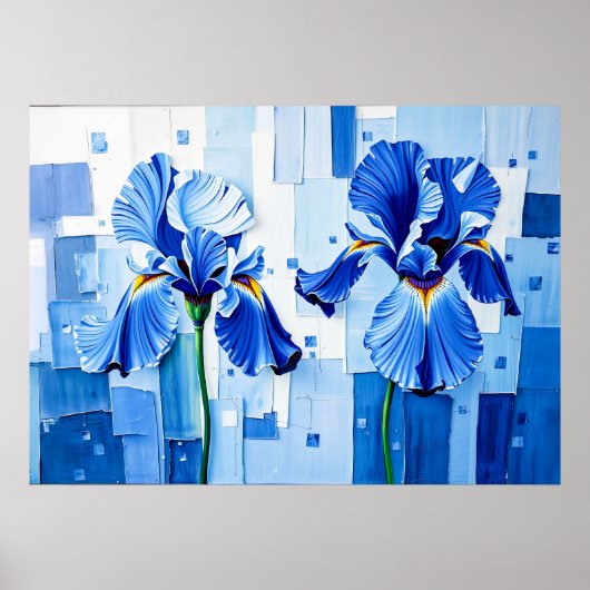 Poster Iris élégant dans un style abstrait moderne (Devant)