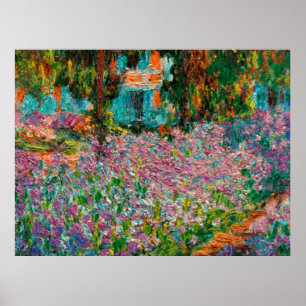 Poster Iris Jardin Monet Giverny fleurs
