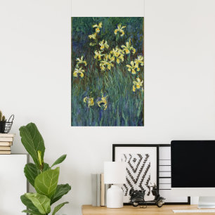 Poster Iris jaunes par Claude Monet, Beaux-arts vintage