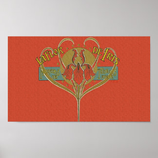 Poster Iris La Flor de Iris Fleur Cigar Ad