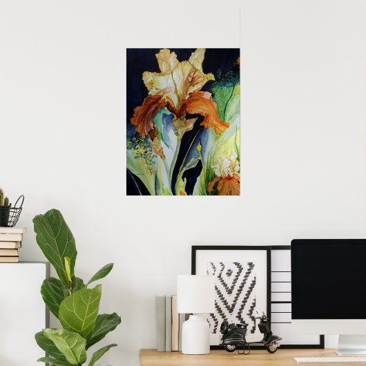 Poster Iris orange et jaune (Bureau à domicile)