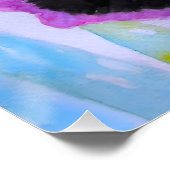 Poster Iris Pourpre Fleur Aquarelle Florale Anniversaire (Coin)
