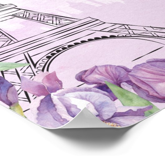 Poster Iris Violet de Paris Bienvenue à une soirée ou une (Coin)