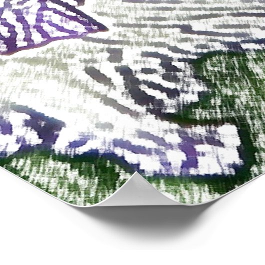 Poster Iris violet et blanc de l'affiche ci-dessus (Coin)