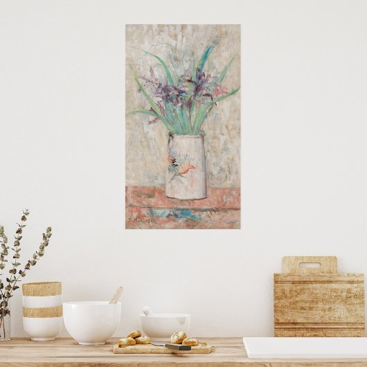 Poster Irises dans un vase de fleurs blanches | Tadeusz M (Cuisine)