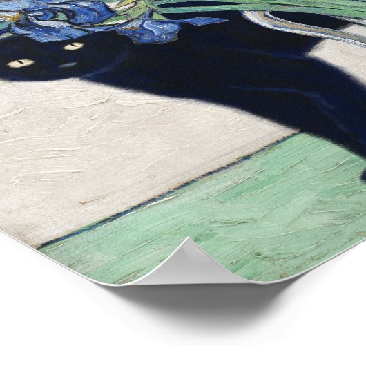 Poster Irises et un chat - Interférer Van Gogh Series (Coin)