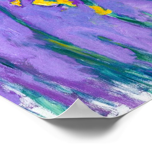 Poster Irises jaunes avec nuage rose | CLAUDE MONET | (Coin)