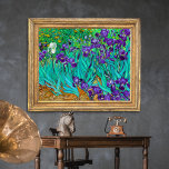 Poster Irises, Vincent van Gogh<br><div class="desc">Le dessin le plus original est celui des iris. Contrairement aux pièces de fleurs impressionnistes dans lesquelles les plantes sont des taches de couleur sans forme, elles sont soigneusement étudiées pour leurs formes et individualisées, avec la même sincérité et la même précision que les portraits de Van Gogh; il découvre...</div>