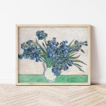 Poster Irises | Vincent Van Gogh<br><div class="desc">Irises (1890) | Oeuvre originale de l'artiste post-impressionniste néerlandais Vincent Van Gogh (1853-1890). Le tableau représente une vie calme avec un bouquet plein de fleurs bleues sur une table verte contre un arrière - plan blanc crémeux. Utilisez les outils de conception pour ajouter du texte personnalisé ou personnaliser l'image.</div>