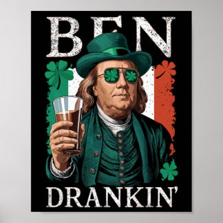 Poster Irish Ben a buvait de la bière - St Pattys Hommes