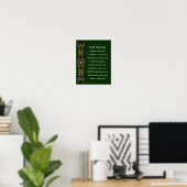 Poster Irish Blessant Elegant Gold Dark Green Design (Bureau à domicile)