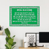 Poster Irish Blessing 1 dans le cadre de noeud celtique (Bureau à domicile)