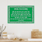 Poster Irish Blessing 1 dans le cadre de noeud celtique (Cuisine)