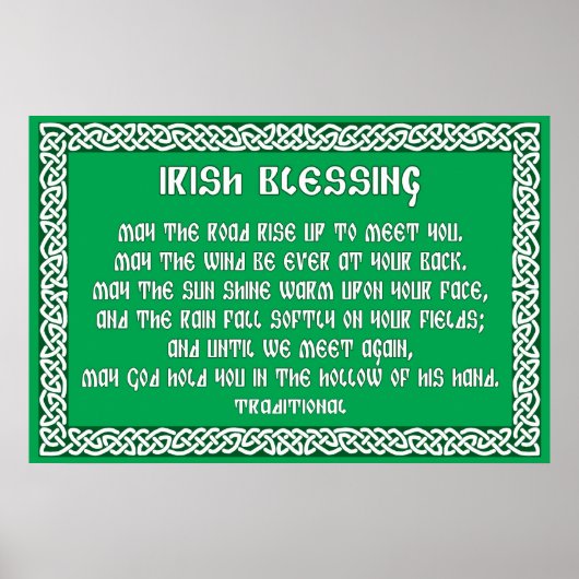 Poster Irish Blessing 1 dans le cadre de noeud celtique (Devant)
