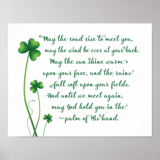Poster Irish Blessing Calligraphy Imprimer (Devant)