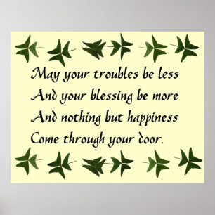 Poster Irish Blessing Happiness