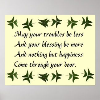 Poster Irish Blessing Happiness