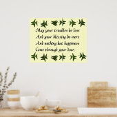 Poster Irish Blessing Happiness (Cuisine)