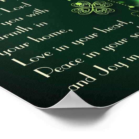 Poster Irish Blessing Love in your heart, Design Shamrock (Coin)