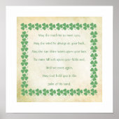 Poster Irish Blessing Puisse la route se lever pour vous (Devant)
