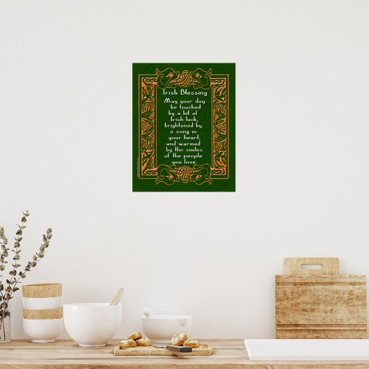 Poster Irish Blessing with Celtic Font and Background (Cuisine)