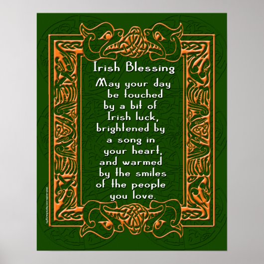Poster Irish Blessing with Celtic Font and Background (Devant)