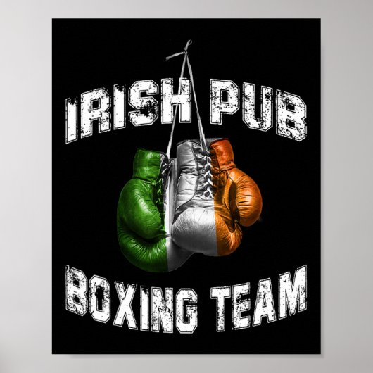Poster Irish Boxing Funny Irlande Drapeau - Irish Pub (Devant)
