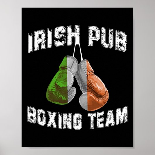 Poster Irish Boxing Funny Irlande Drapeau - Irish Pub (Devant)