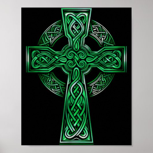 Poster Irish Celtic Cross Knot Christian Holy Trinity Sco (Devant)
