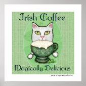 Poster Irish Coffee Cat St. Patrick's Day Art Print (Devant)