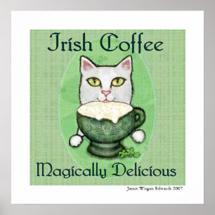Poster Irish Coffee Cat St. Patrick's Day Art Print